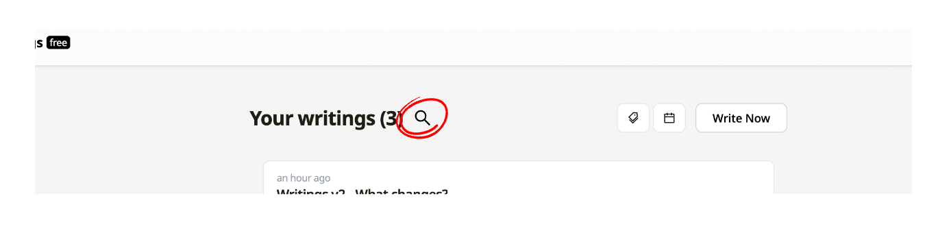Writings v2 search