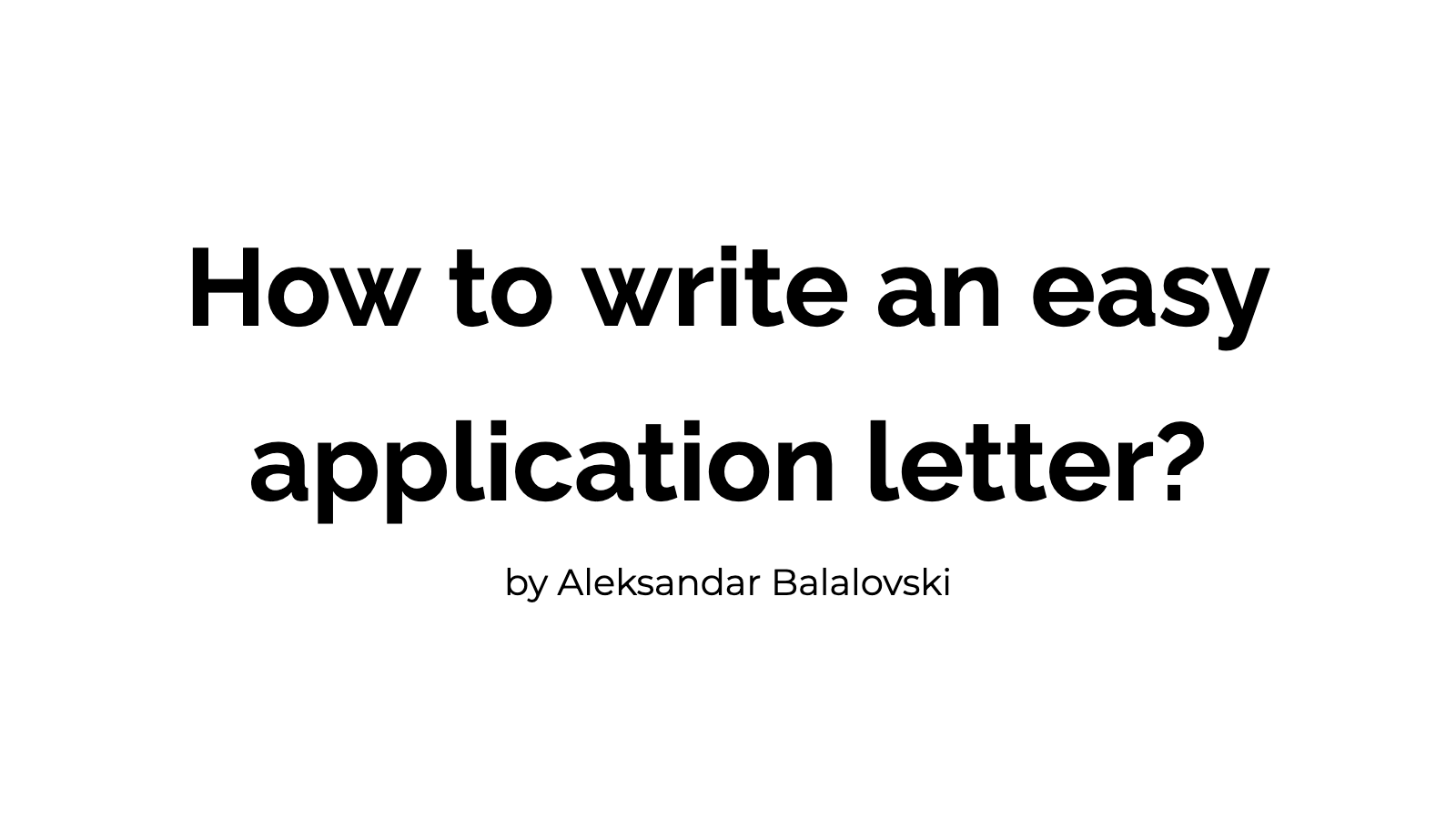 How To Write An Easy Application Letter Writings Blog